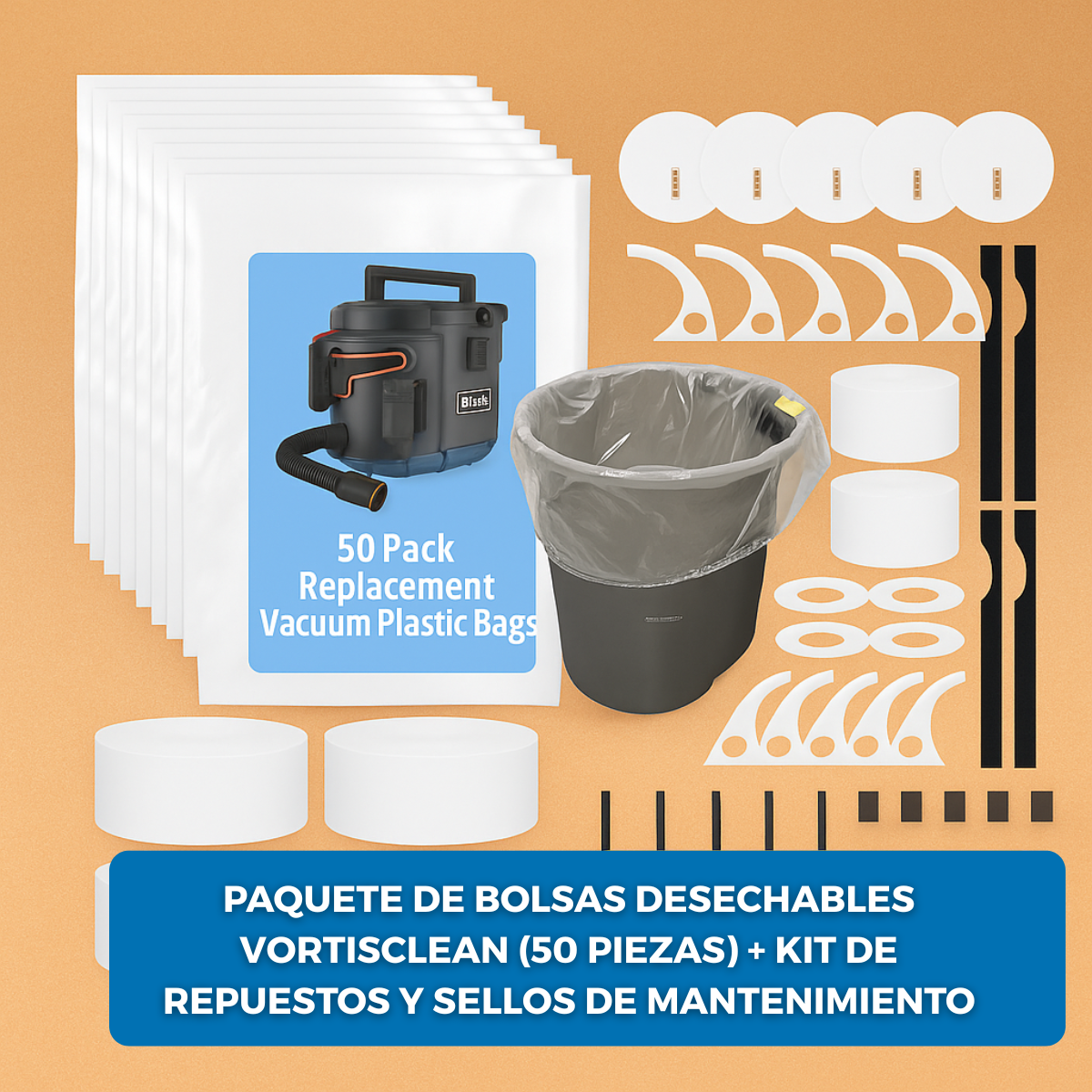 PACK DE BOLSAS DESECHABLES + RESPUESTOS Y SELLOS